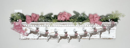 Santa and Reindeer Garland Banner