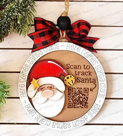 Santa Tracker Painted Ornament