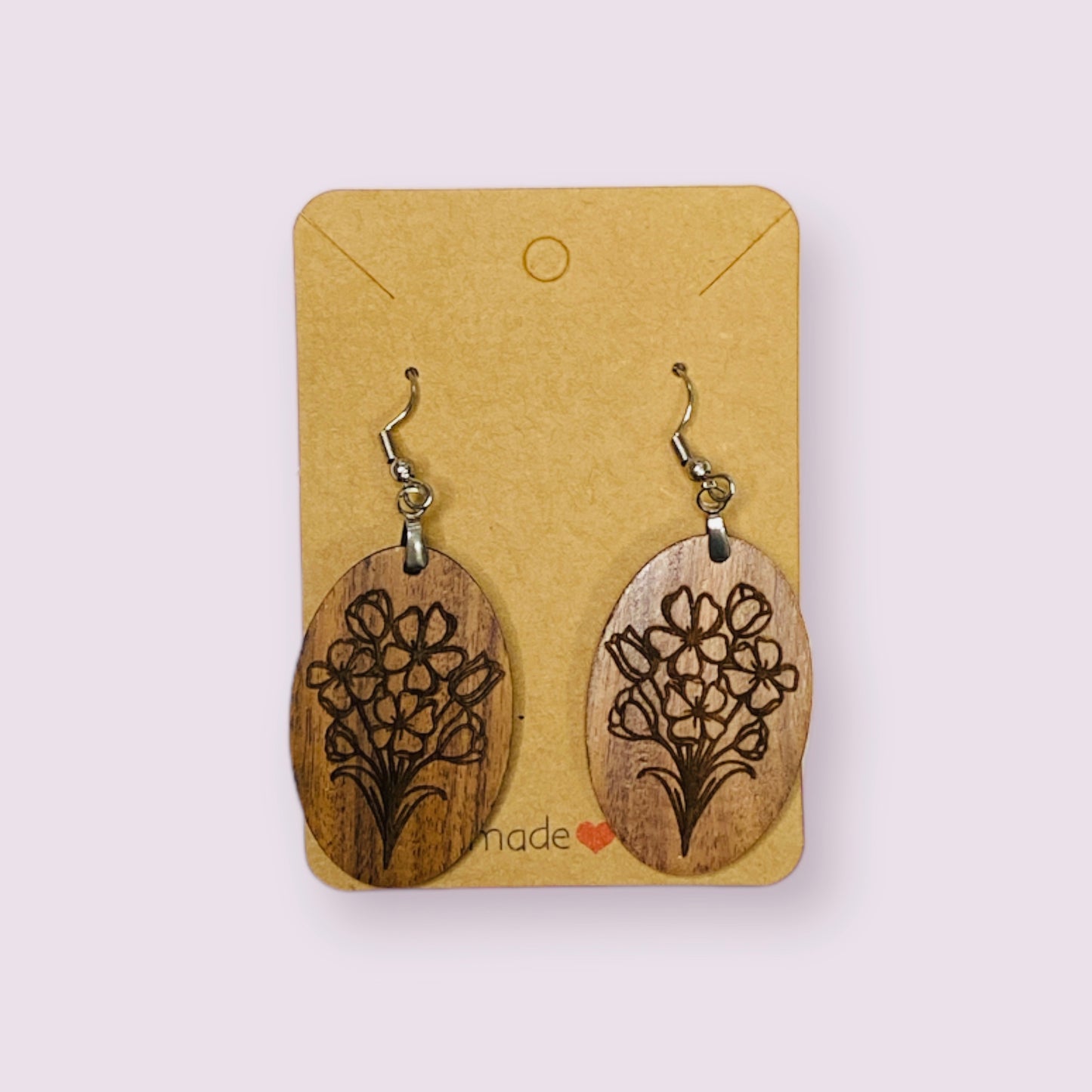 Bolivian Rosewood Floral Earrings