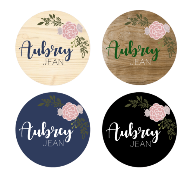 Aubrey Custom Floral Name Sign