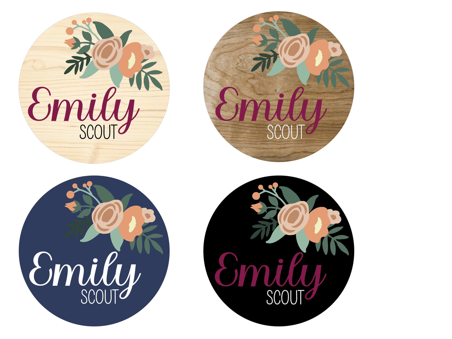 Emily Custom Floral Name Sign