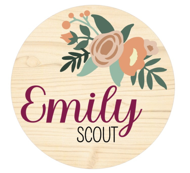 Emily Custom Floral Name Sign