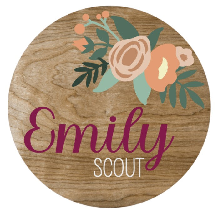 Emily Custom Floral Name Sign