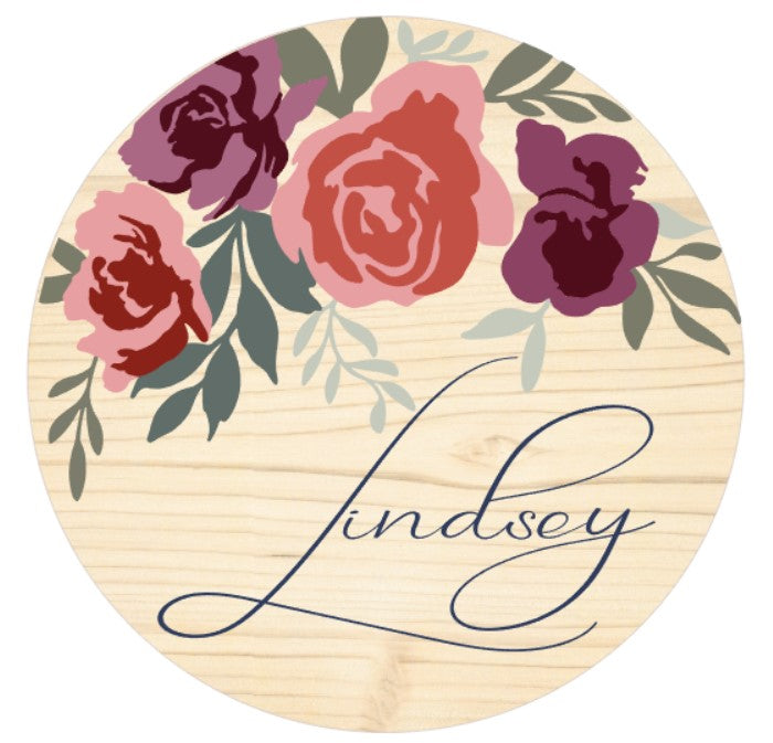 Lindsey Custom Floral Name Sign