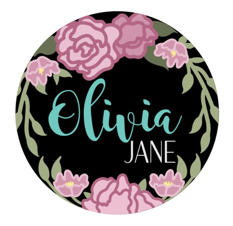 Olivia Custom Floral Name Sign