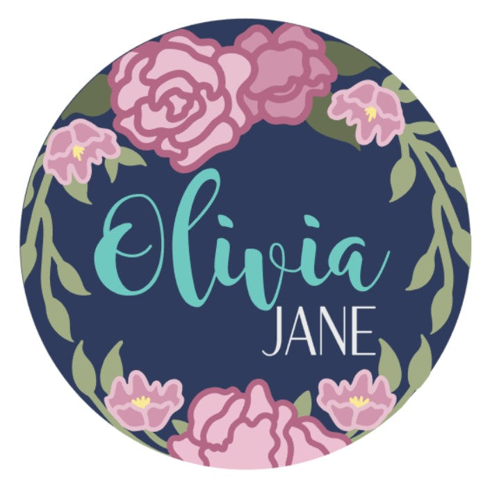 Olivia Custom Floral Name Sign