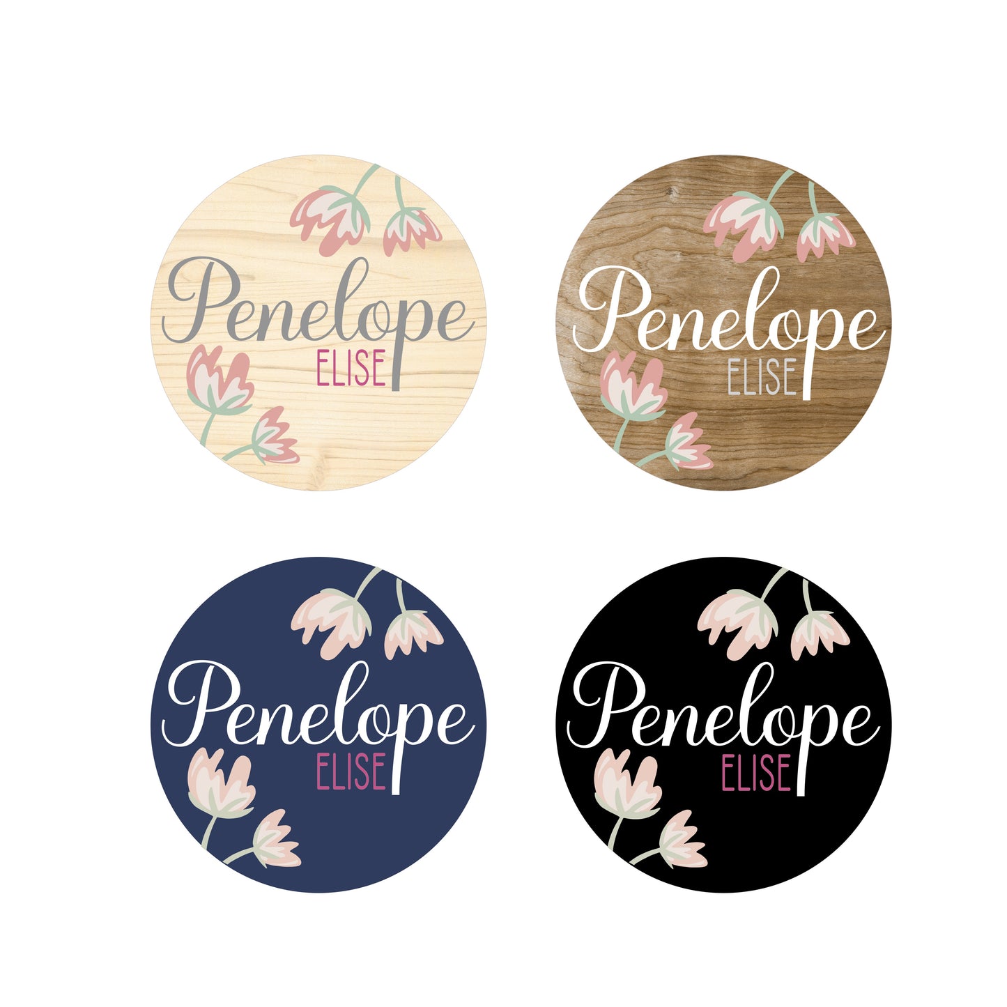 Penelope Custom Floral Name Sign