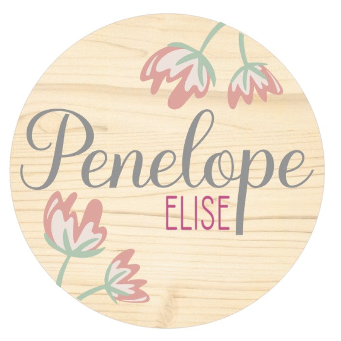 Penelope Custom Floral Name Sign