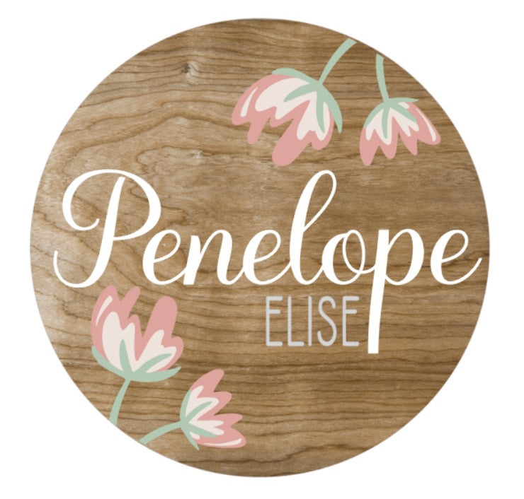 Penelope Custom Floral Name Sign