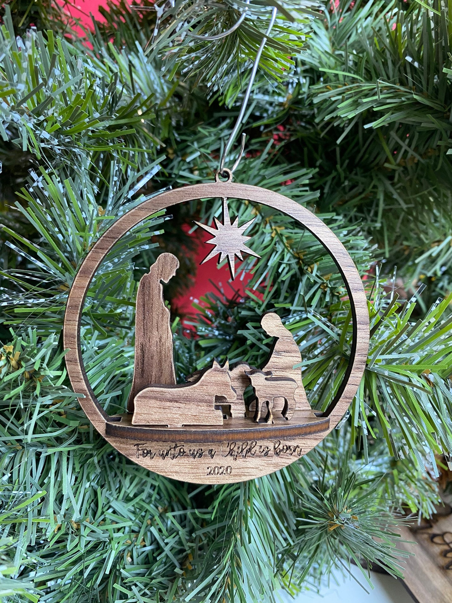 Nativity Ornament / Nativity Ornament Card/ Personalized Ornament / Manger Ornament Card / Greeting Card / Merry Christmas