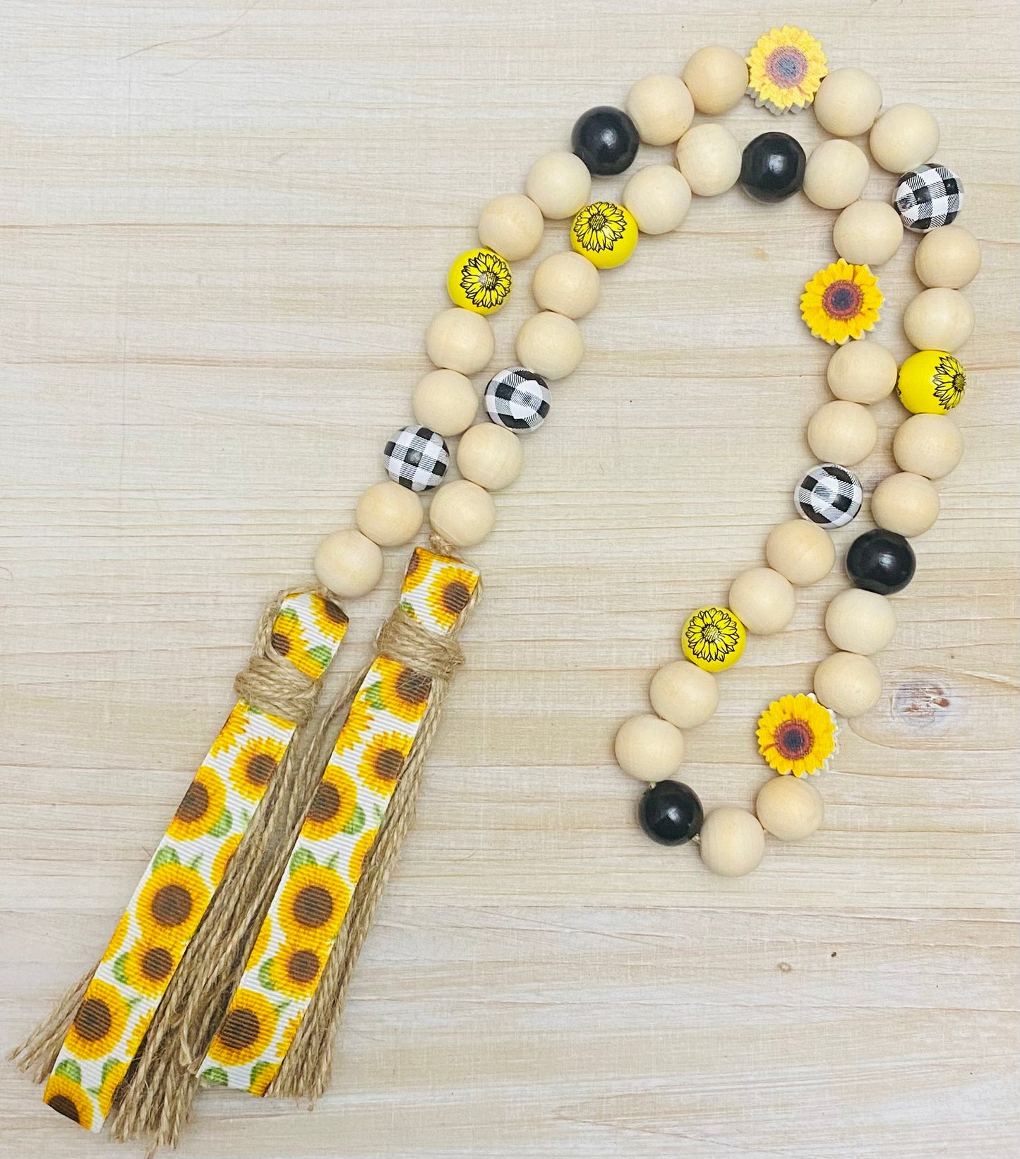 Sunflower Wooden Bead Garland