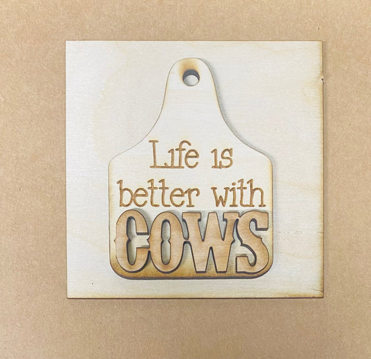 Farmhouse Life With Cows Interchangeable Tile Insert