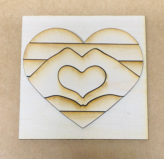 Rainbow Heart Hands Tile Insert