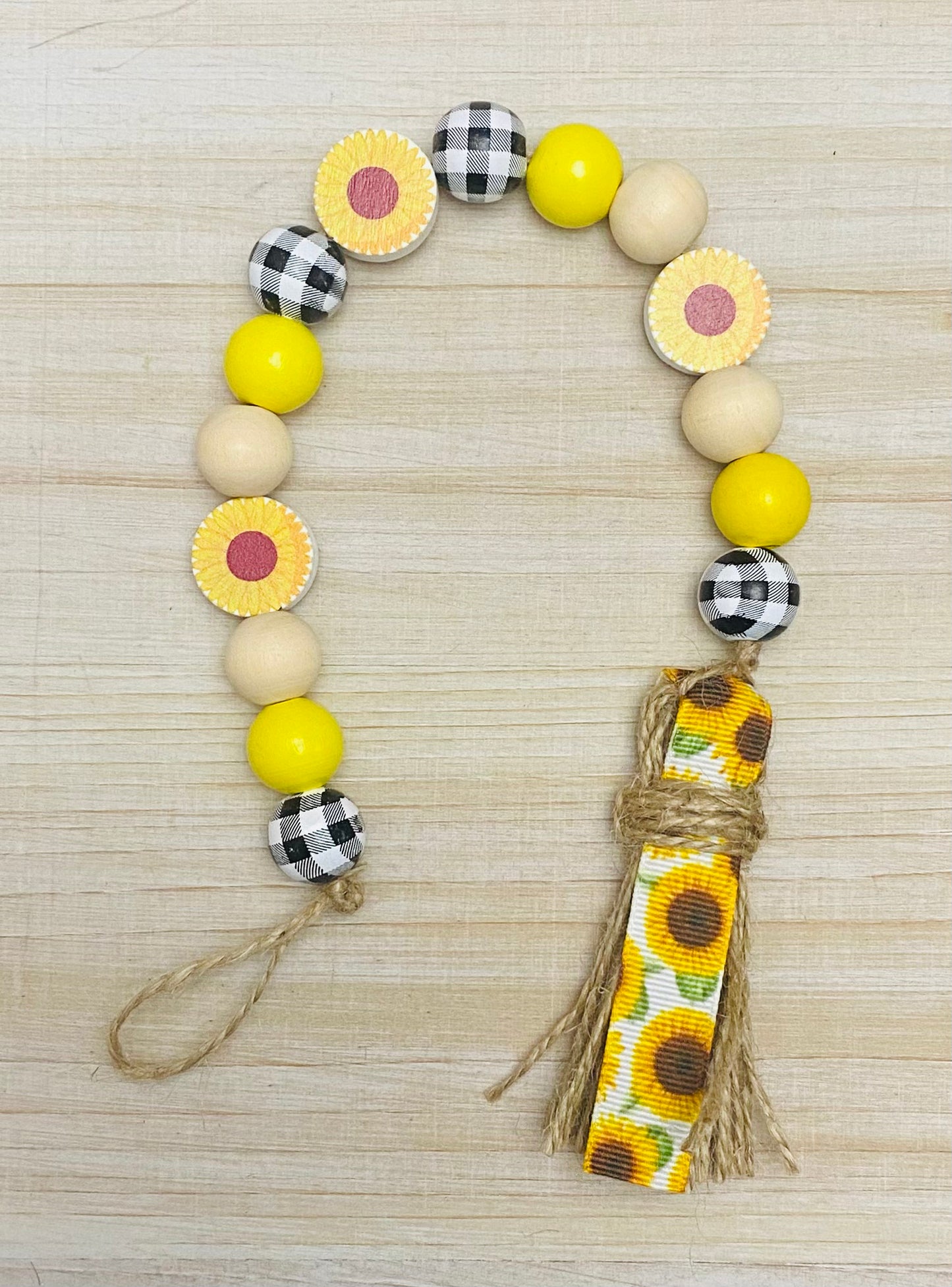 Sunflower Wooden Bead Garland